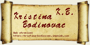 Kristina Bodinovac vizit kartica